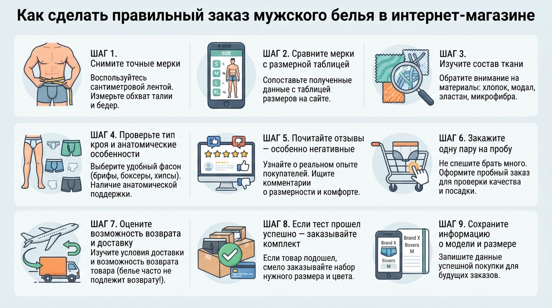 Как правильно заказать мужские трусы
